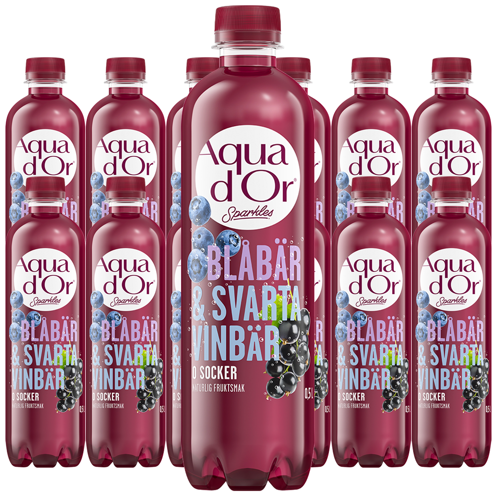 Aquador Blåbär/SvVinbär Kolsyrad 50clx12