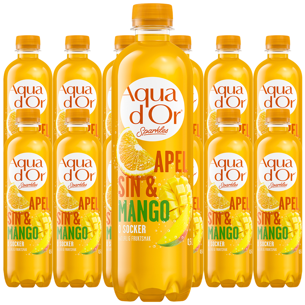Aquador Apelsin/Mango Kolsyrad 50cl x 12
