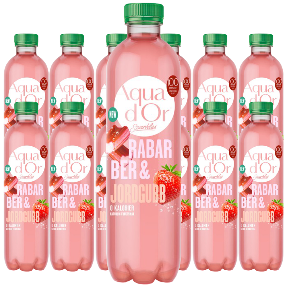 Aquador Rabarb/Jordgubb Kolsyrad 50clx12