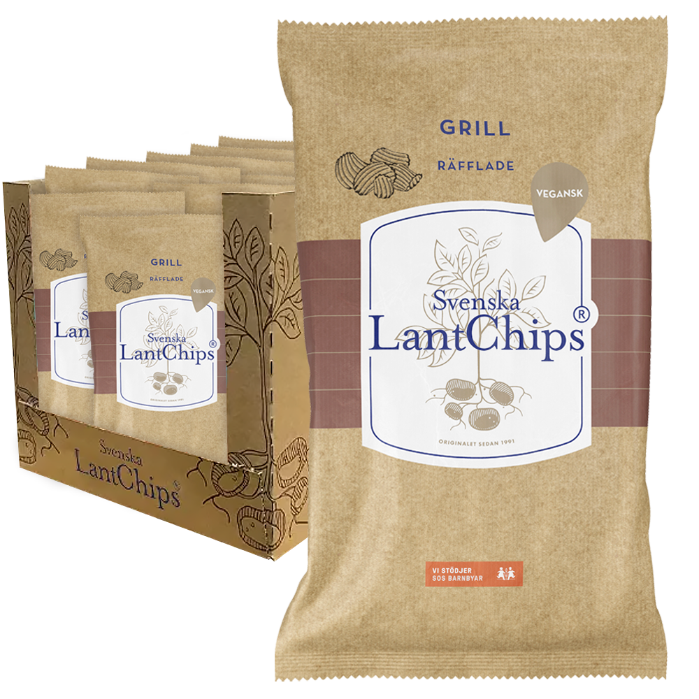 Lantchips Grill Räfflade 10st x 200g