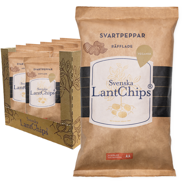 Lantchips Svartpeppar Räfflade 10x200g