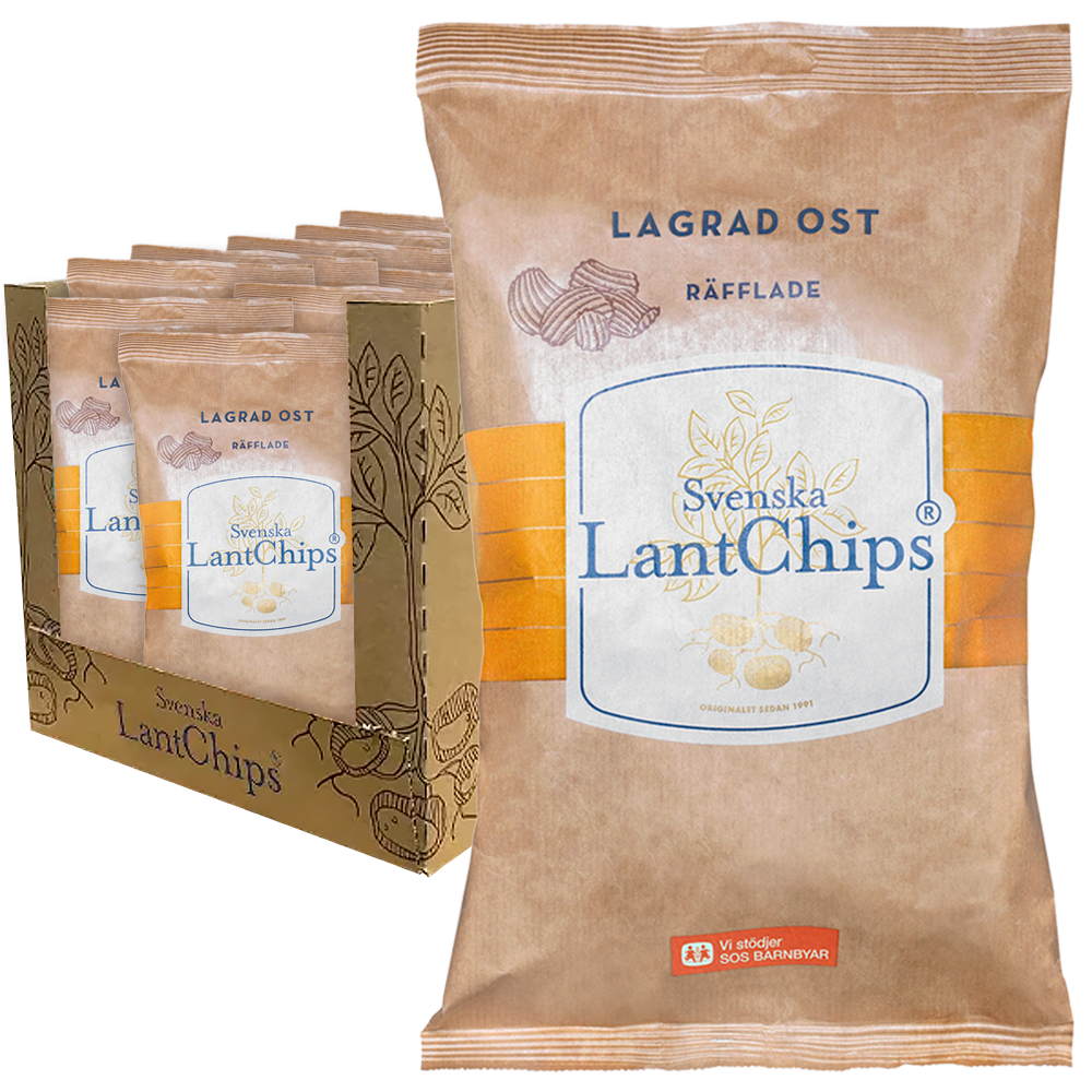 LantChips Lagrad Ost Räfflade 10 x 200g