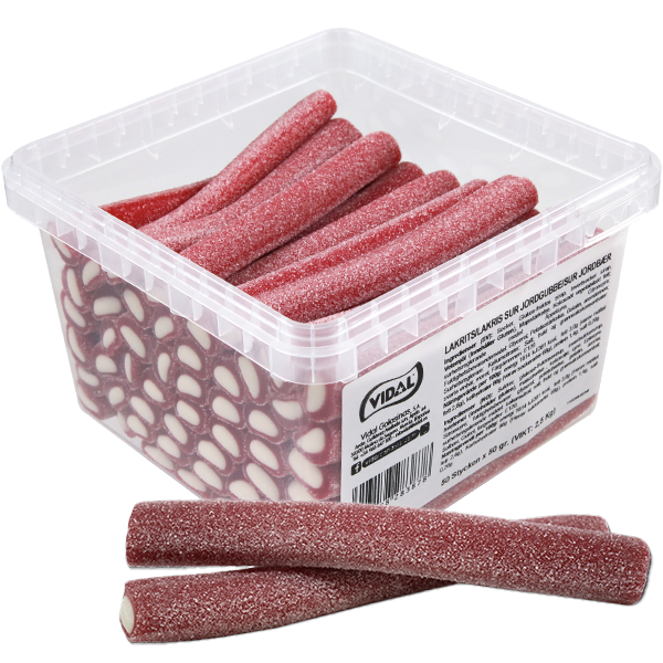 Vidal Sour Strawberry Pencils 50-pack