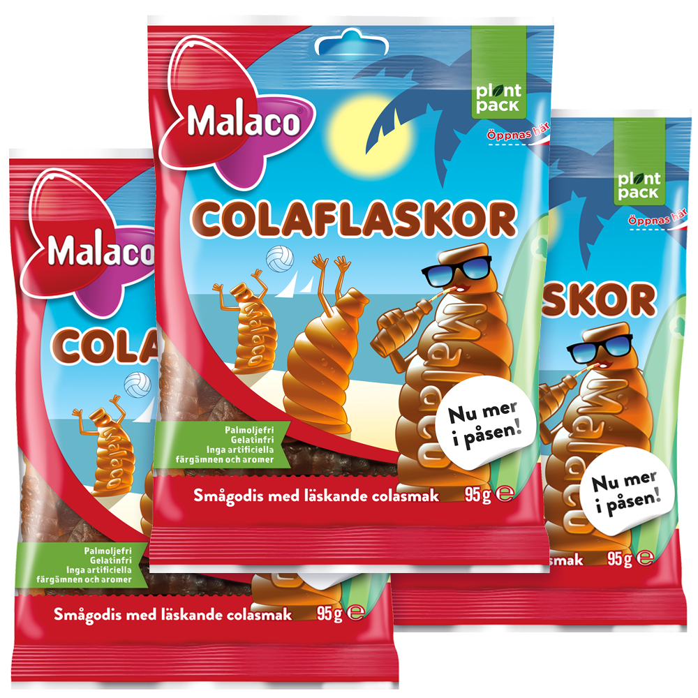 3st - Malaco Colaflaskor 95g