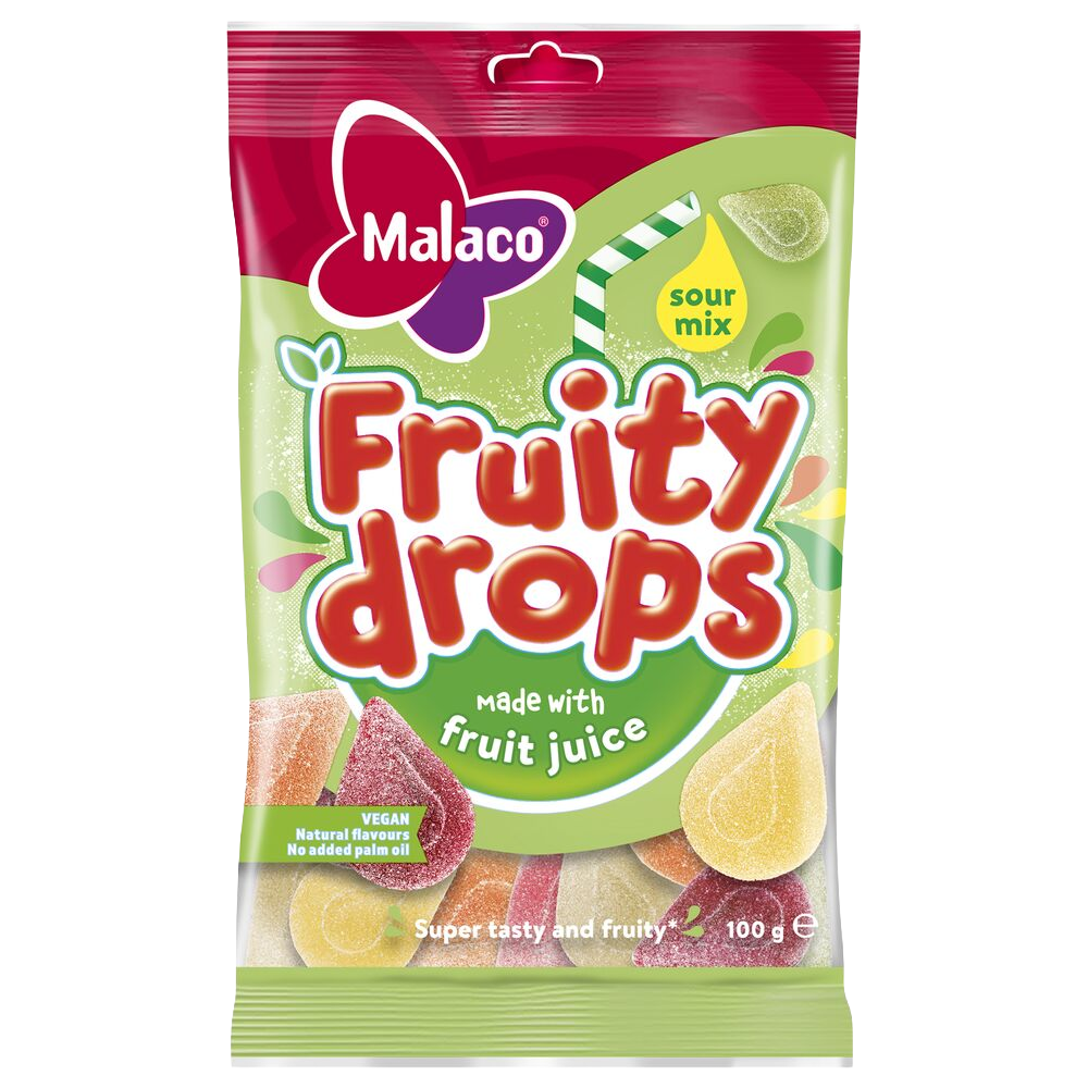 Malaco Fruity Drops Sour 100g