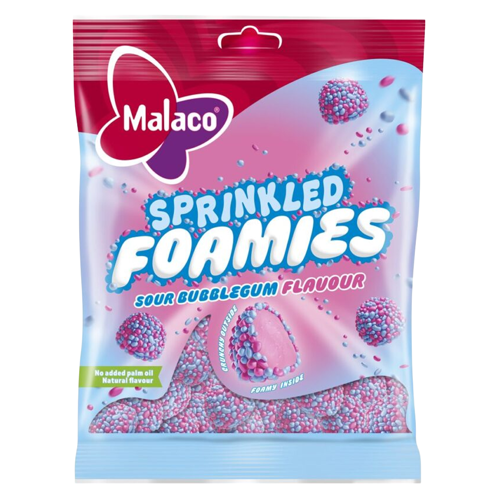 Sprinkled Foamies Sour Bubblegum 110g