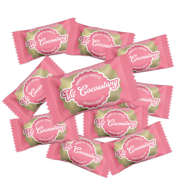 10st - Mormor Lisas Vit Cocosstång 10g