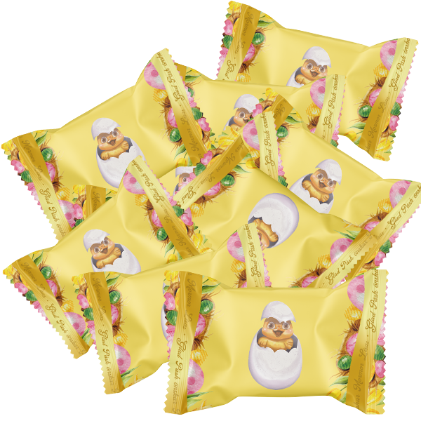 10st - Mormor Lisas Påskpralin Gul 15g