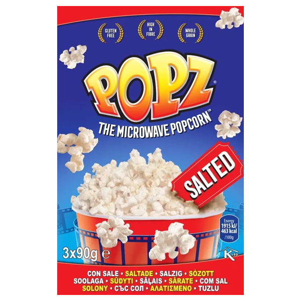 Popz Micropopcorn Salt 3x90g