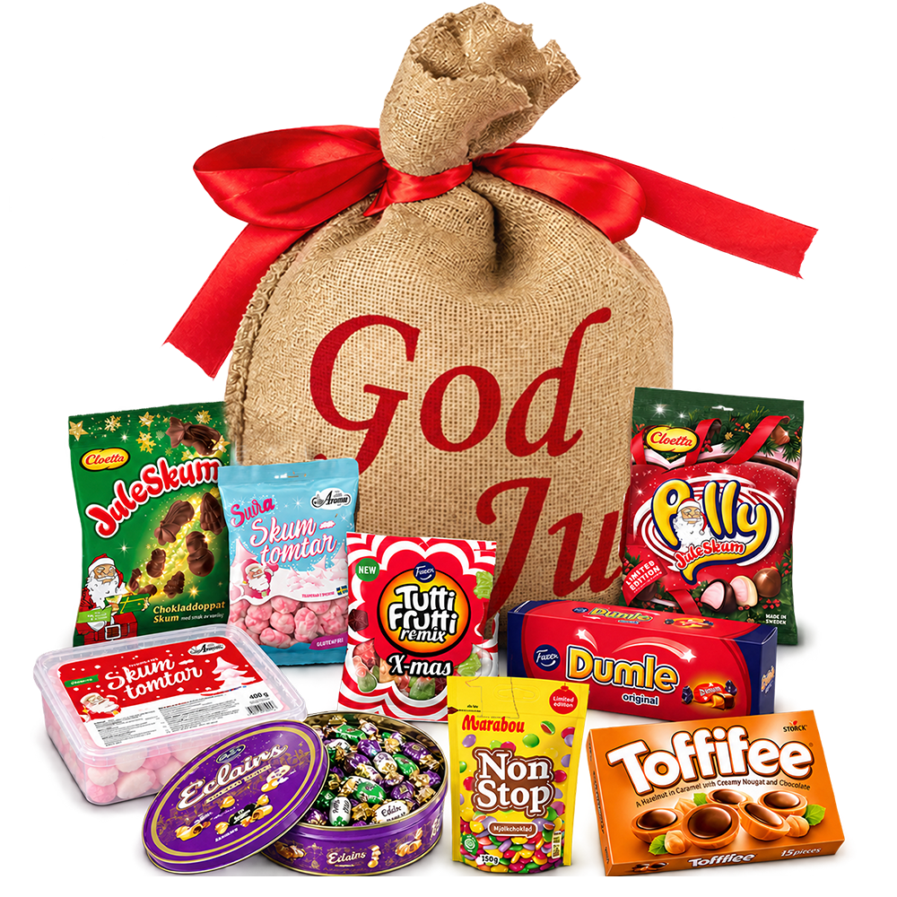 Jutesäck God Jul förpackat 2.95kg