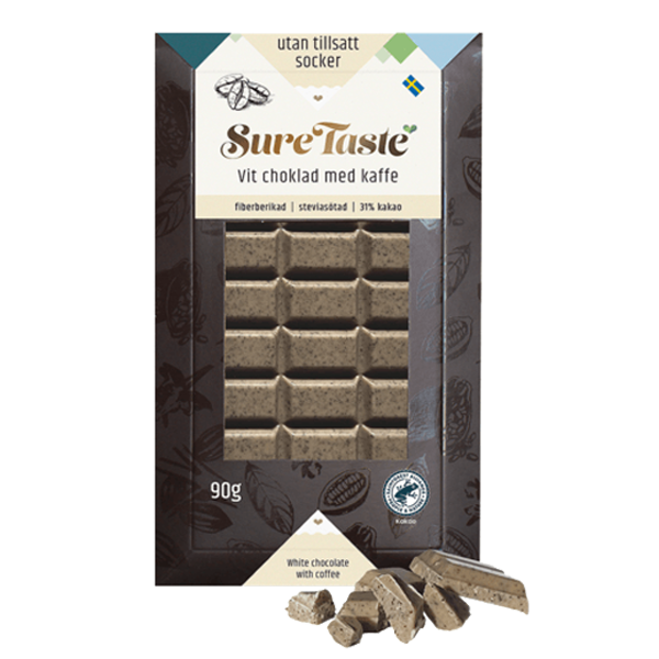 Sure Taste Vit Choklad med Kaffe 90g