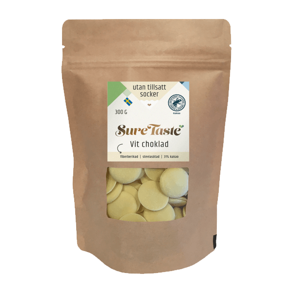 Sure Taste Chokladpellets Vit 300g