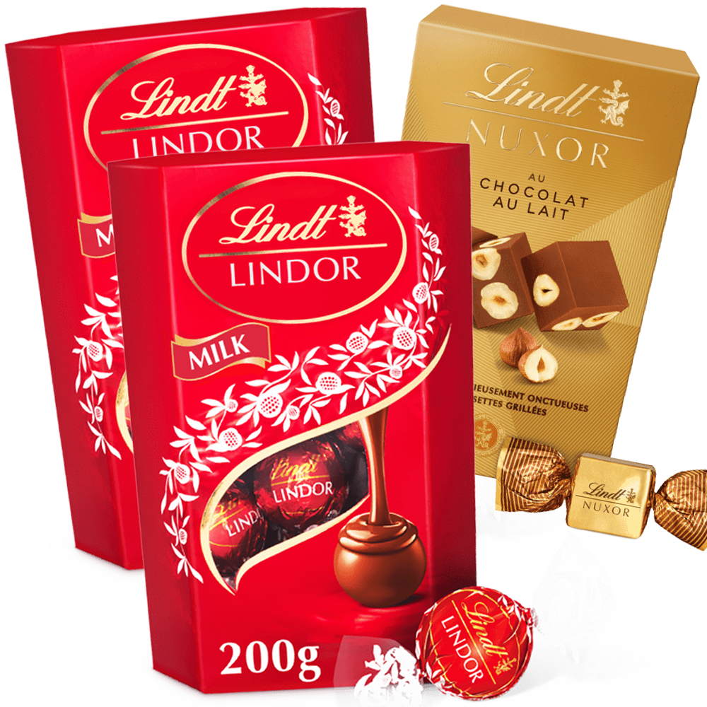 Lindt Lindor 2st Milk 200g + Nuxor 150g