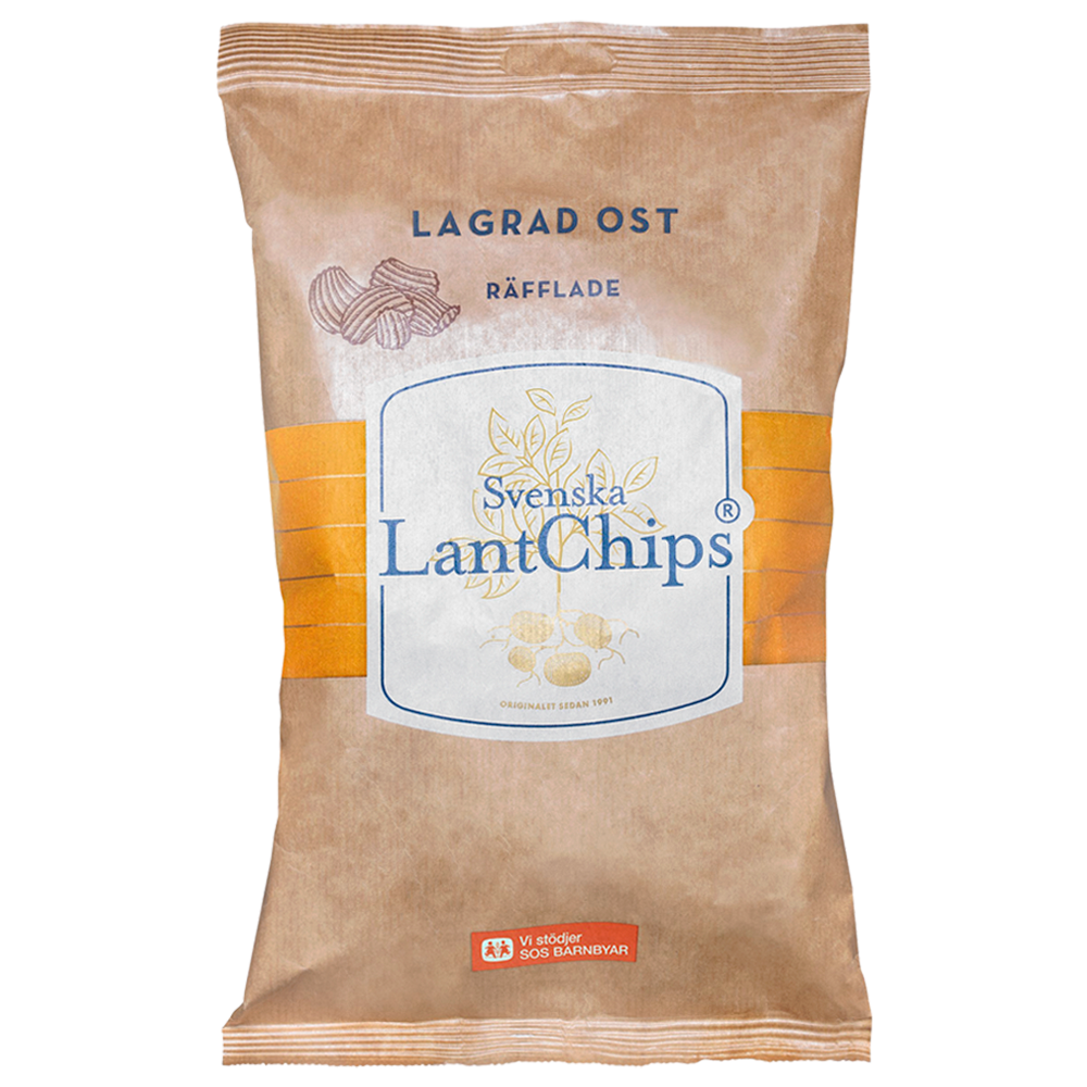 Lantchips Lagrad Ost Räfflade 200g