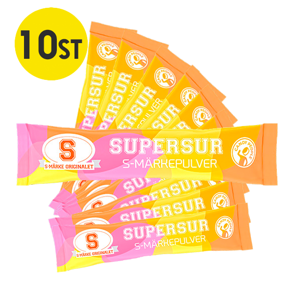 10st - S-märke Supersurt pulver 9G