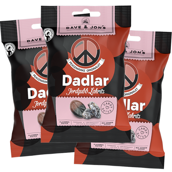 5st - Peacemärke Dadlar 50g