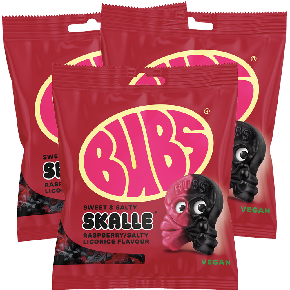 3st - Bubs Hallonlakrits Skalle 155g