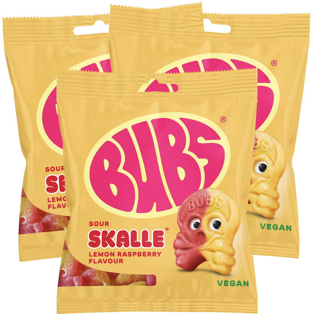 3st - Bubs Lemon Raspberry Skalle 155g