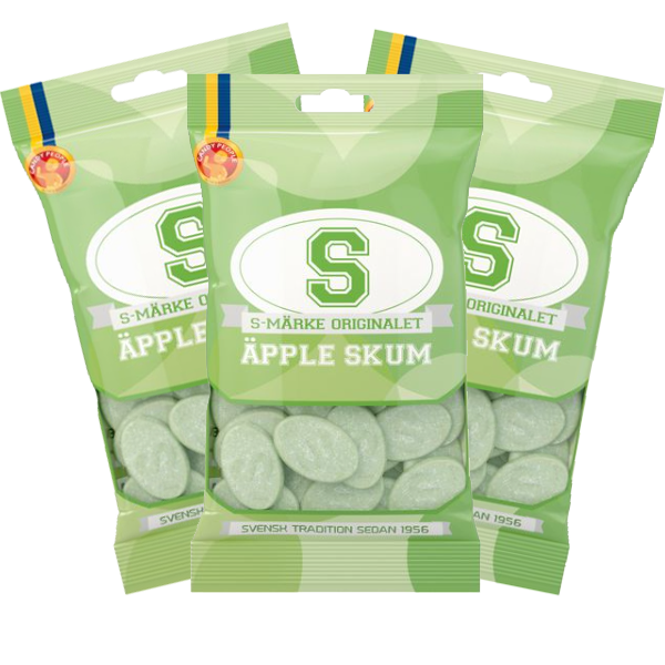 3st - S-märke Surt Äpple skum 70g