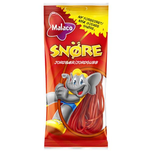Malaco Snören Jordgubb 100g