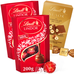 Lindt Lindor 2st Milk 200g + Nuxor 150g
