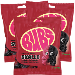 3st - Bubs Hallonlakrits Skalle 155g