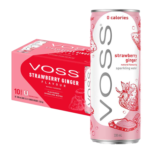 VOSS Water Strawberry Ginger 33cl x 10st