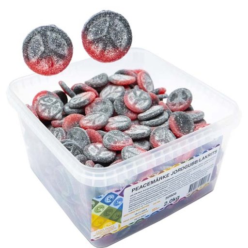 Peacemärken Jordgubb/lakrits - 2 kg
