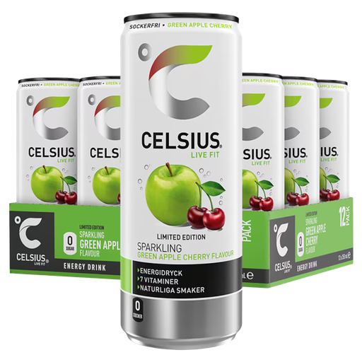 Celsius Green Apple Cherry 25cl x 12st