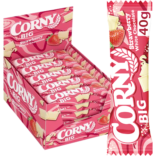 Corny BIG Strawberry White Choc 40gx24st