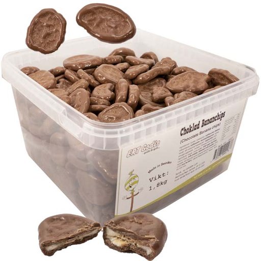 Bananchips med choklad - 1,8 kg