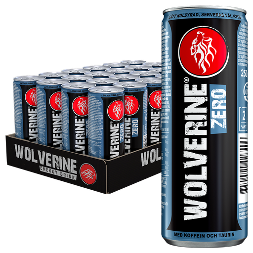 Wolverine Zero Energy Drink 25cl x 24st