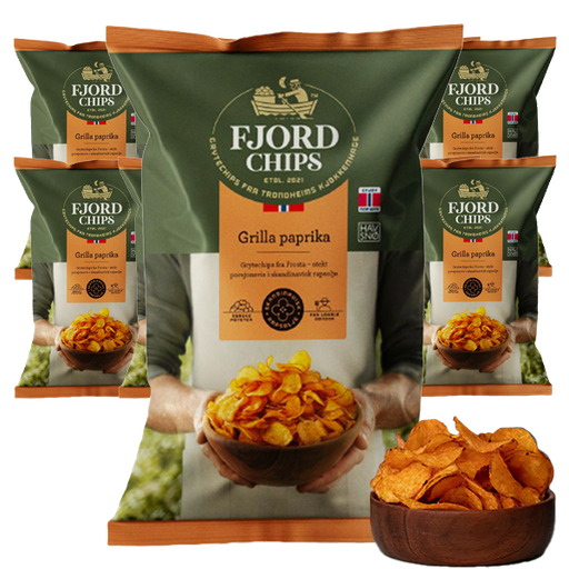 Fjordchips Grilla Paprika 10 x 150g
