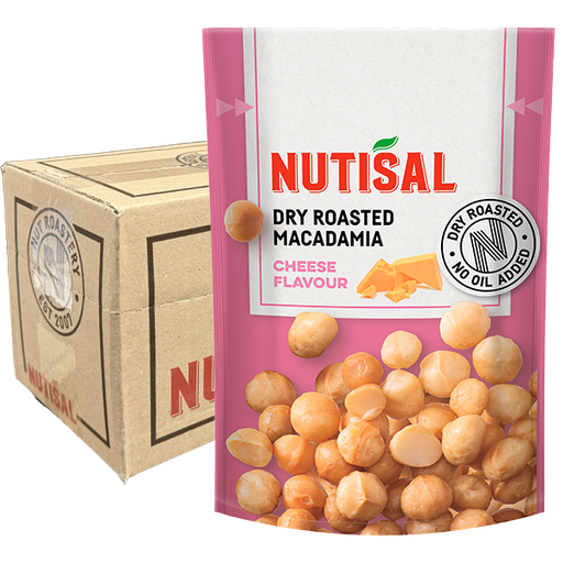 Nutisal Roasted Macadamias Cheese 10x80g