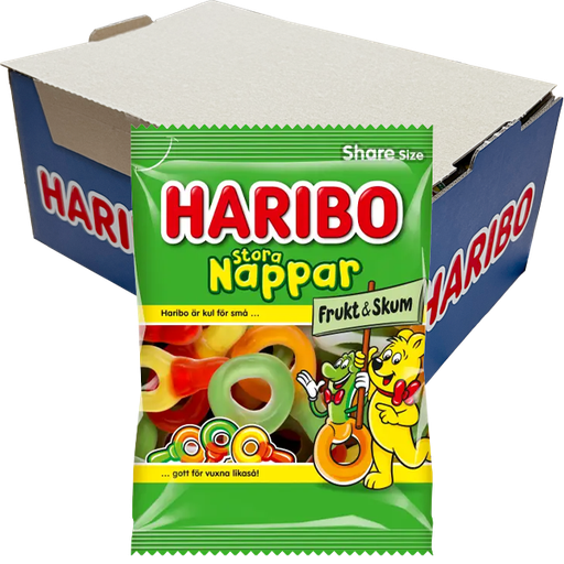 Haribo Nappar Frukt & Skum 170g x 12st