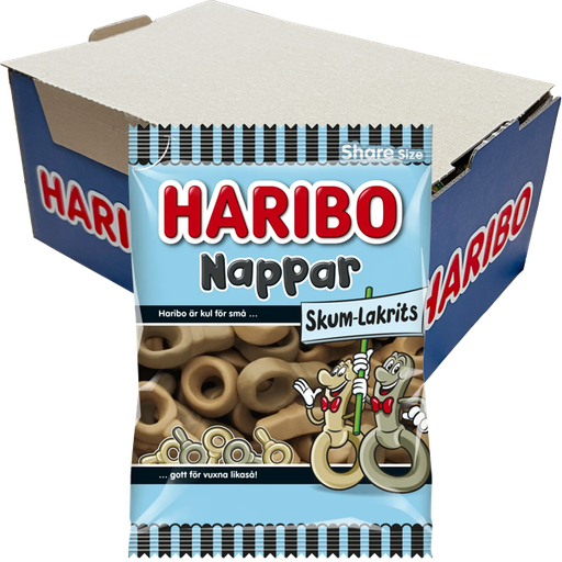 Haribo Nappar Skum Lakrits 120g x 10st