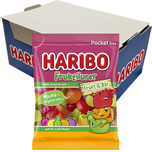 Haribo Fruktilurer Frukt&Bär 80g x 24st