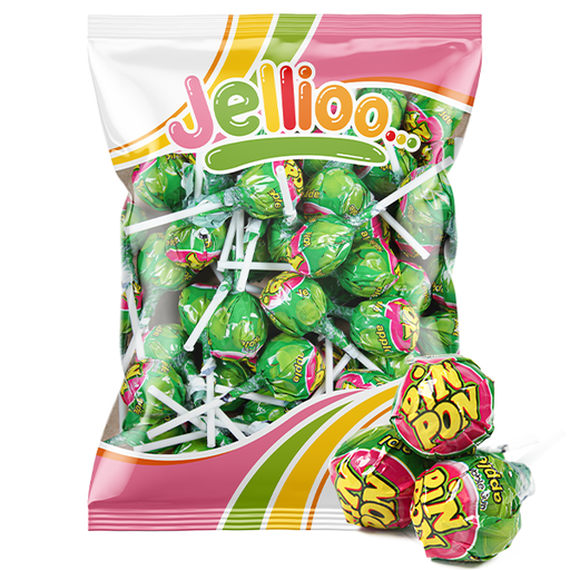 Pin Pon Lollipop Gum Sour Apple