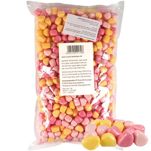 Jellioo Coated Marshmallow Heart 1kg