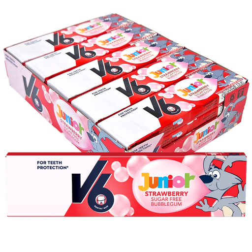 V6 Junior Bubblegum Strawberry 20st x22g
