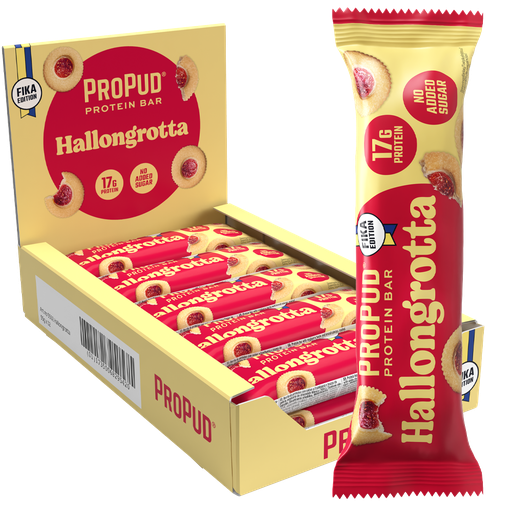 ProPud Proteinbar Hallongrotta 55g x 12