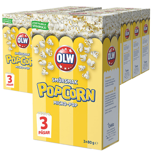 OLW Micropopcorn Smör 240g x 14st