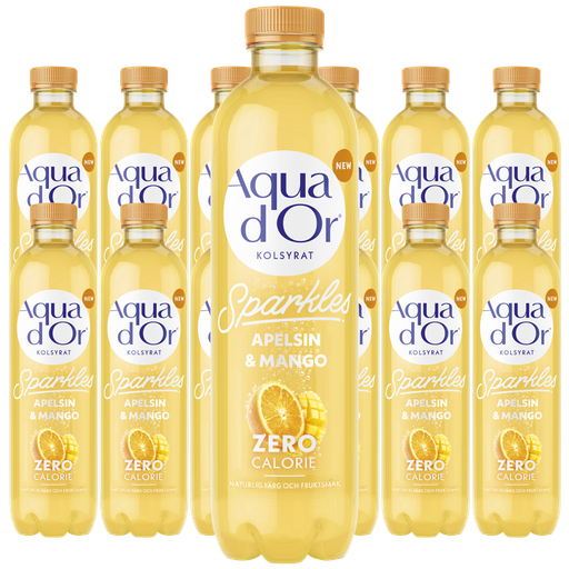 Aquador Apelsin/Mango Kolsyrad 50cl x 12