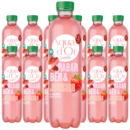 Aquador Rabarb/Jordgubb Kolsyrad 50clx12