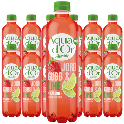 Aquador Jordgubb/Lime Kolsyrad 50cl x 12