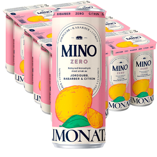 Mino Zero Jordgubb, Rabarber 33cl x 24st