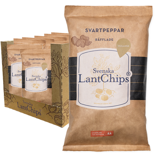 Lantchips Svartpeppar Räfflade 10x200g