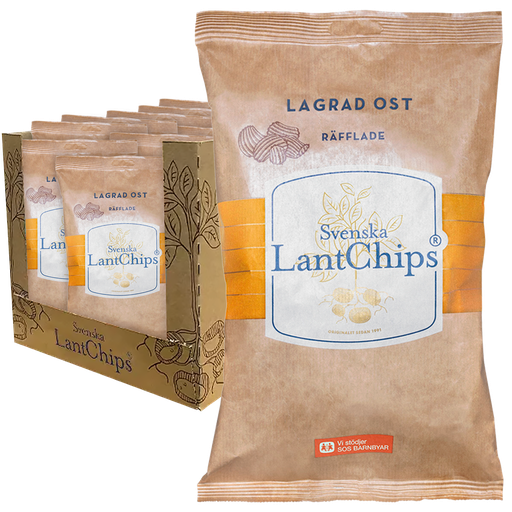 LantChips Lagrad Ost Räfflade 10 x 200g