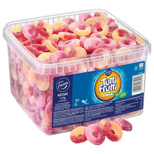 Tutti Frutti Rings Sour Lösvikt 1,7kg