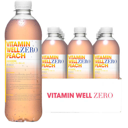 Vitamin Well Zero Peach 50cl x12st